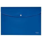 Irattartó tasak, A4, PP, patentos, LEITZ "Recycle", kék