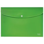 Irattartó tasak, A4, PP, patentos, LEITZ "Recycle", zöld