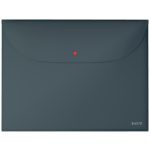 Irattartó tasak, 2 zsebes, A4, PP, pantentos, LEITZ "Cosy", bársonyszürke