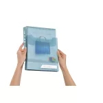 Genotherm, lefűzhető, A4, 200 mikron, füllel, LEITZ "CombiFile Jumbo", kék