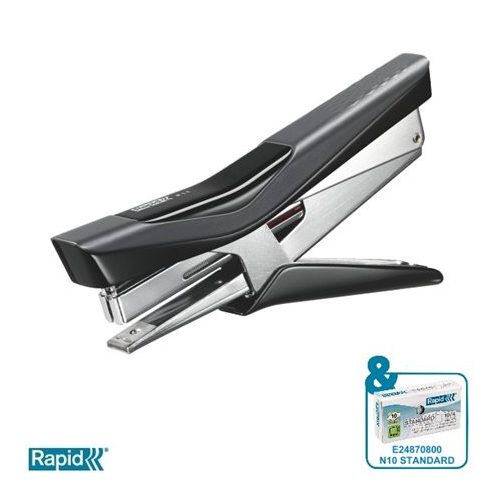 Tűzőgép, kézi, 10/4, 15 lap, RAPID "Fixativ F11", fekete