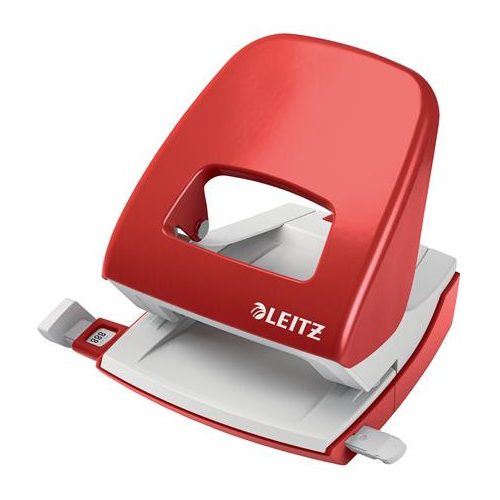 Lyukasztó, kétlyukú, 30 lap, LEITZ "Nexxt", piros