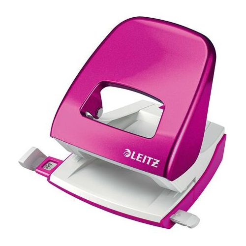 Lyukasztó, kétlyukú, 30 lap, LEITZ "Nexxt Wow", rózsaszín