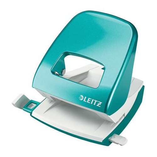 Lyukasztó, kétlyukú, 30 lap, LEITZ "Nexxt Wow", jégkék