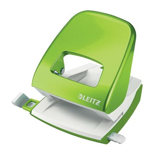 Lyukasztó, kétlyukú, 30 lap, LEITZ "Nexxt Wow", zöld