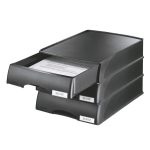 Irattároló, műanyag, 1 fiókos, LEITZ "Plus", fekete