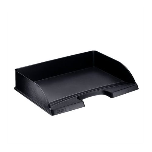 Irattálca, műanyag, oldalt nyitott, LEITZ "Plus", fekete