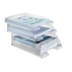 Irattálca, műanyag, LEITZ "Plus", áttetsző fehér