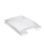 Irattálca, műanyag, vékony, LEITZ "Plus", áttetsző fehér