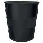 Papírkosár, 15 liter, LEITZ "Wow", fekete