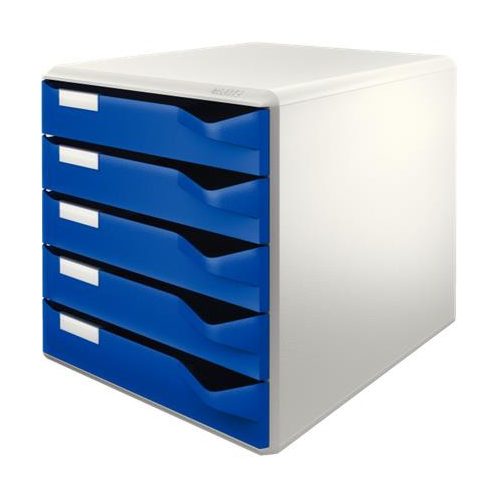 Irattároló, műanyag, 5 fiókos, LEITZ "Standard", kék