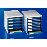 Irattároló, műanyag, 5 fiókos, LEITZ "Standard", kék