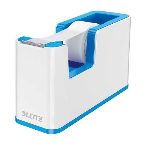 Ragasztószalag-adagoló, asztali, feltöltött, LEITZ "Wow", fehér-kék