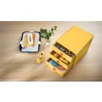 Irattároló, laminált karton, 3 fiókos, LEITZ "Cosy Click&Store", melegsárga