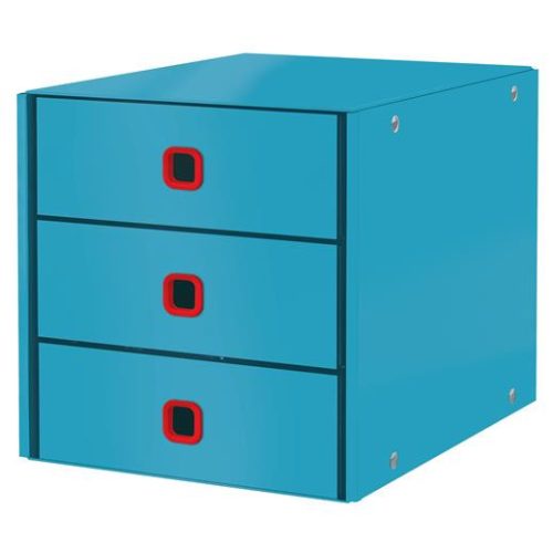 Irattároló, laminált karton, 3 fiókos, LEITZ "Cosy Click&Store", nyugodtkék