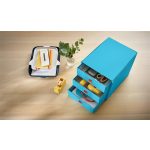 Irattároló, laminált karton, 3 fiókos, LEITZ "Cosy Click&Store", nyugodtkék