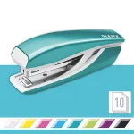 Tűzőgép, mini, No. 10, 10 lap, fém, LEITZ "Nexxt Wow", jégkék