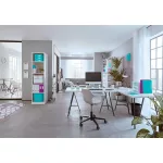 Tűzőgép és lyukasztó szett, 10 lap, fém, LEITZ "Wow Mini", jégkék