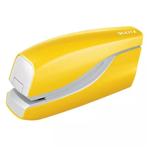 Tűzőgép, elektromos, No.10, 10 lap, LEITZ "Wow", sárga