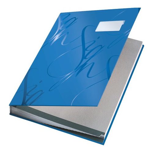 Aláírókönyv, A4, 18 részes, karton, LEITZ "Design", kék