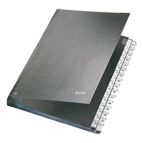 Előrendező, A4, 1-31, karton, LEITZ, fekete
