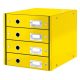 Irattároló, laminált karton, 4 fiókos, LEITZ "Click&Store", sárga