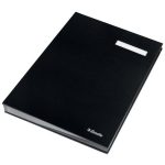 Aláírókönyv, A4, 20 részes, karton, ESSELTE, fekete