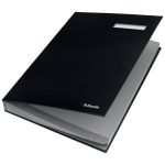 Aláírókönyv, A4, 20 részes, karton, ESSELTE, fekete