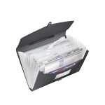 Harmonikatáska, A4, PP, 12 rekeszes, ESSELTE "Vivida", fekete