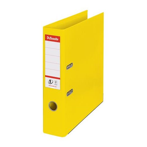 Iratrendező, 75 mm, A4, PP, élvédő sínnel, ESSELTE "Standard", Vivida sárga