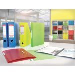 Iratrendező, 75 mm, A4, PP, élvédő sínnel, ESSELTE "Standard", Vivida sárga