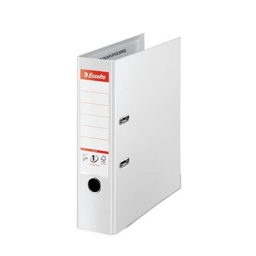Iratrendező, 80 mm, A4, PP, élvédő sínnel, ESSELTE "Standard Plus", Vivida fehér