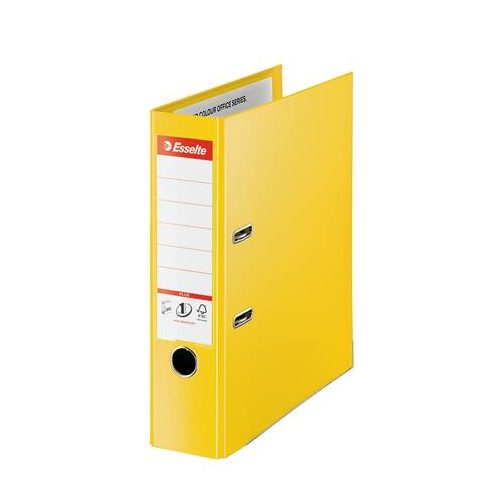 Iratrendező, 80 mm, A4, PP, élvédő sínnel, ESSELTE "Standard Plus", Vivida sárga