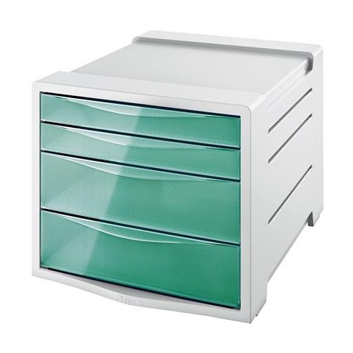 Irattároló, műanyag, 4 fiókos, ESSELTE "Colour'Breeze", áttetsző zöld