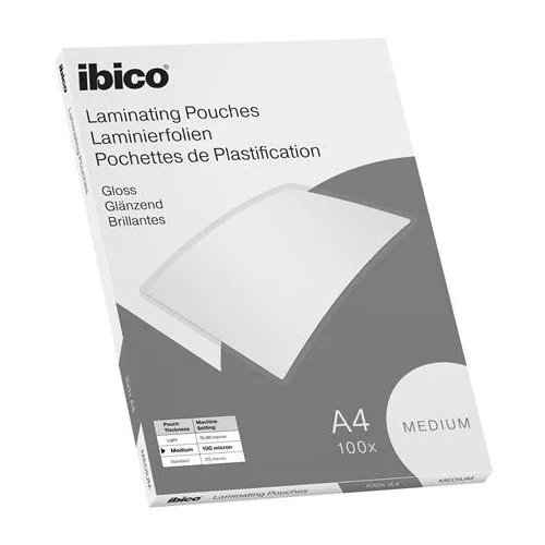 Meleglamináló fólia, 100 mikron, A4, fényes, IBICO "Medium"