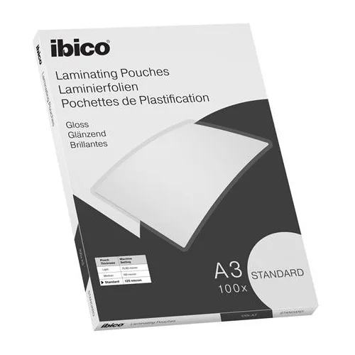 Meleglamináló fólia, 125 mikron, A3, fényes, IBICO "Standard"