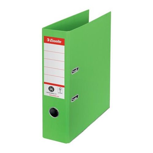 Iratrendező, 75 mm, A4, Co2-semleges, élvédő sínnel, ESSELTE "No.1", zöld