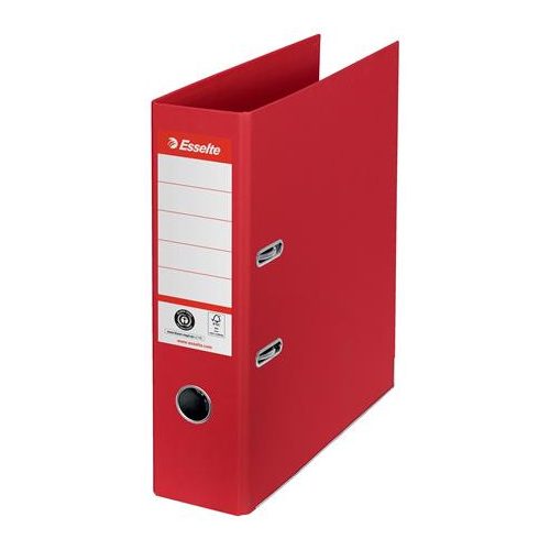 Iratrendező, 75 mm, A4, Co2-semleges, élvédő sínnel, ESSELTE "No.1", piros