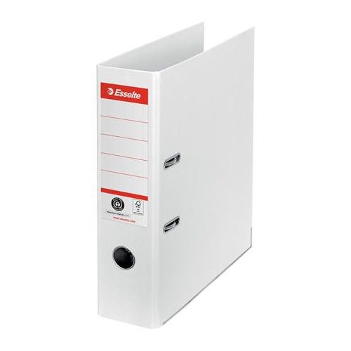 Iratrendező, 75 mm, A4, Co2-semleges, élvédő sínnel, ESSELTE "No.1", fehér
