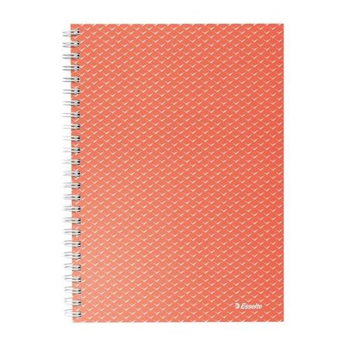 Spirálfüzet, A5, kockás, 80 lap, ESSELTE "Colour'Breeze", korall