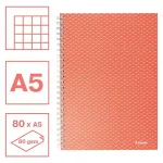 Spirálfüzet, A5, kockás, 80 lap, ESSELTE "Colour'Breeze", korall