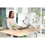 Monitortartó-kar, kettő monitorhoz, LEITZ "Ergo Dual", világosszürke