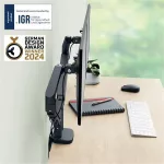 Monitortartó-kar, kettő monitorhoz, LEITZ "Ergo Dual", sötétszürke