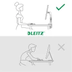 Monitortartó-kar, kettő monitorhoz, LEITZ "Ergo Dual", sötétszürke