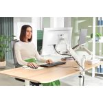 Monitor- és laptoptartó-kar, LEITZ "Ergo Dual", világosszürke