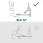 Monitor- és laptoptartó-kar, LEITZ "Ergo Dual", sötétszürke