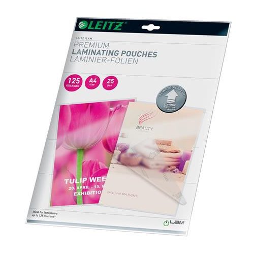 Meleglamináló-fólia, 125 mikron, A4, fényes, UDT technológiával, LEITZ "iLam"