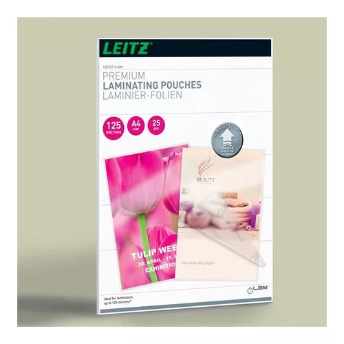 Meleglamináló-fólia, 125 mikron, A4, fényes, UDT technológiával, LEITZ "iLam"
