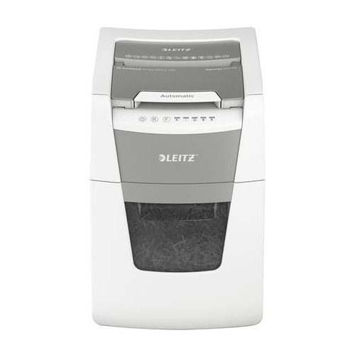 Iratmegsemmisítő, mikrokonfetti, 100 lap, LEITZ "IQ AutoFeed SmallOffice 100 P5 Pro"