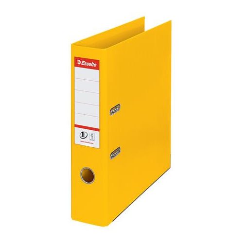 Iratrendező, 75 mm, A4, PP, élvédő sínnel, ESSELTE "Standard", sárga